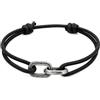 Made by Nami Bracciale Uomo Corda Marina Regolabile Impermeabile Fatto a Mano Nodo Scorsoio Acciaio Inossidabile Nero