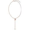 Purelei Collana a Y con ciondolo di perle - Ciondolo rimovibile con chiusura a bavaglio - Acciaio inossidabile placcato oro 18 K - Regolabile 40 - 45 cm - Elegante stile aloha con perla Seashell