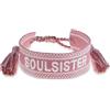 Made by Nami Braccialetto Amicizia Donna Cotone - SOULSISTER LOVE MAMA BELIEVE - Impermeabile Regolabile 16-21cm