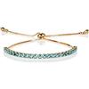 ZAVANA Bracciale Placcato Oro Regolabile da Donna e Ragazza, con Zirconi Cubici Azzurre, Bracciali da Donna con Pietre con Chiusura Regolabile con Perline, Braccialetti Sottili con Pietre Blu Azurro