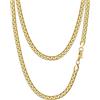 PROSTEEL Collana catena scatola piatta 50 cm colore oro acciaio inossidabile placcato oro 18K larghezza 6 mm grande robusta hip hop punk