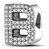 TINSLO Ciondolo Argento Sterling 925 Lettere con Cubic Zirconia Pendenti per Pandora Braccialetti, Compatibile con Braccialetti e Collane europei, perfetto Regali per Moglie e Ragazze KJC165