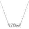10:10 Collana Donna Nome Personalizzato In Acciaio Inox Anallergico, Gioiello Donna Nome Finitura Lucida, Catena Sottile Regolabile Realizzato in Italia (Alice)