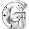 TINSLO Bead Charm Ciondolo Argento Sterling 925 Lettere con Cubic Zirconia Pendenti per Pandora Braccialetti, Compatibile con Braccialetti e Collane europei