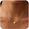 VIROMY Collane d'Oro con V Iniziali a Cuore per Donne Collane con Ciondolo a Forma di Lettera Placcate in Oro 14k Regali di Gioielli Personalizzati per Lei