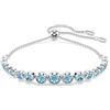Swarovski Imber Bracciale Tennis, Gioiello con Cristalli Cry Blu, Tagli Arrotondati Misti, Montatura a Castone, Chiusura Scorrevole, Placcatura in Tonalità Rodio, 24 x 0,6 cm