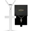 VIATHEO® Collana Croce Uomo Colore Argento - Elegante Ciondolo Croce in Argento - Regalo Perfetto per Cresima e Pasqua - Collana con Ciondolo Crocifisso Uomo e Donna - Accessorio Moda per Ragazzi
