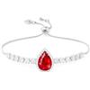 Linawe Braccialetto da donna con rubino rosso, braccialetto da tennis in argento, braccialetto in argento da donna, catena a mano con gemme glitterate e diamante portafortuna