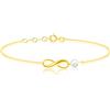 CARISSIMA Bracciale da Donna in Oro Giallo 9ct Infinito con Perla, Regolabile 17cm/6.5" - 19cm/7"