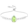 Linawe Braccialetto da donna in peridoto, braccialetto da tennis, in argento, gioiello da donna, con pietre preziose e diamanti, ciondolo a catena a mano, gioiello alla moda
