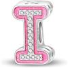 TINSLO Bead Charm Ciondolo Argento Sterling 925 Lettere con Cubic Zirconia Pendenti per Pandora Braccialetti, Compatibile con Braccialetti e Collane europei