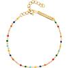 SINGULARU - Bracciale Dots Colors Enamel. Perline Smaltate Colorate in Argento Sterling 925 con Placcatura Oro 18Kt. Lunghezza Catena 18,5 cm. Gioielli da Donna