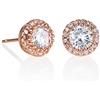 Namana Orecchini Donna con Zirconi Bianchi, Piccoli Oro Rosa con Pietre, a Lobo per Ragazza, Confezione Regalo Inclusa