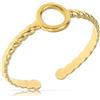 Made by Nami Anello a cerchio aperto per donna - Anello a cerchio regolabile in oro - Anelli aperti in acciaio inossidabile