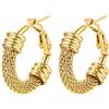 PROSTEEL 20MM Oro Orecchini Cerchio a Maglia Metallica, 20-80mm Varie Dimensioni, In Acciaio Ipoallergenico, Orecchini Donna Oro, Chiusura Minimalista, Regalo Compleanno