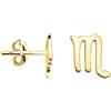 SOFIA MILANI - Orecchini da Donna in Argento 925 - Placcati in Oro - Orecchino a Perno a Segno Zodiacale Scorpione - E2141