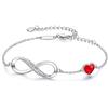 LOUISA SECRET Bracciale Donna Festa della Mamma Argento 925 Braccialetto Infinito Bracciali Cuore Gioielli Compleanno Regalo per Lei