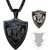 FaithHeart Medaglia Arcangelo Collana San Michele Ciondolo San Michele Guardiano Personalizzabile Acciaio Inossidabile/Oro/Nero con Catena 55+5 cm Gioielli Religiosi per Uomo Donna