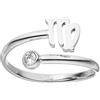 Purelei® Anello con segno zodiacale - Anello da donna impermeabile in acciaio inox durevole - Anelli regolabili da 50 a 60 - Gioielli alla moda per il tuo look personalizzato, 60-66 cm, Gemma