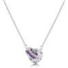 Linawe Collane con ametista viola per donna, gioielli a catena in acciaio inossidabile, gioielli in rame con ciondolo con pietre preziose, set di catenine in cristallo con pietra portafortuna