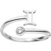 Purelei® Anello Zodiaco - Anello da donna resistente all'acqua in acciaio inox duraturo - Anelli regolabili dalla taglia 50 alla 60 - Gioielli alla moda per il tuo look personalizzato, 60-66 cm, Gemma