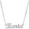 10:10 Collana Donna Nome Personalizzato In Acciaio Inox Anallergico, Gioiello Donna Nome Finitura Lucida, Catena Sottile Regolabile Realizzato in Italia (Ilaria)