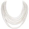 Clearine Multistrato Filamento Catena Simulato Perle Flapper Cluster Lungo Choker Collana Gioielli di Moda per Halloween Prom Party