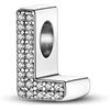 TINSLO Bead Charm Ciondolo Argento Sterling 925 Lettere con Cubic Zirconia Pendenti per Pandora Braccialetti, Compatibile con Braccialetti e Collane europei