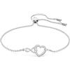 Swarovski Braccialetto Swarovski Infinity, Infinito e cuore, Bianco, Placcato rodio