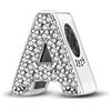TINSLO Ciondolo Argento Sterling 925 Lettere con Cubic Zirconia Pendenti per Pandora Braccialetti, Compatibile con Braccialetti e Collane europei, perfetto Regali per Moglie e Ragazze KJC165