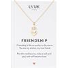 LUUK LIFESTYLE Collana ciondolo Ancora Cuore (50cm c.) in Acciaio Inossidabile e dedica FRIENDSHIP, d'amicizia Regali per Lei, Donna, Moglie, Madre, Impermeabile, Gioiello Moda, Oro