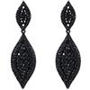 EVER FAITH Orecchini Cristallo austriaco Matrimonio Sposa Fascino 2 Foglia goccia pendente Nero Nero-fondo
