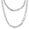 Amberta Collana da Donna in Argento Sterling 925 Maglia Spina di Pesce 5 mm Lunghezza 45 cm - Argento