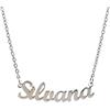 10:10 Collana Donna Nome Personalizzato In Acciaio Inox Anallergico, Gioiello Donna Nome Finitura Lucida, Catena Sottile Regolabile Realizzato in Italia (Silvana)