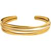 Purelei Elegance Armcuff da donna - Bracciale rigido regolabile (65-70) in acciaio inox impermeabile - in oro e argento - Design senza tempo per donne eleganti - Bracciale minimalista Statement, Eine