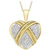 CARISSIMA Collana con Pendente da Donna in Oro Giallo, Bianco 9K (375) con Diamante 0.05ct, 46 cm