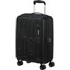 American Tourister Ellipso - Valigia a Mano 55x40x20 cm, Trolley Cabina Rigido, Compatibile Ryanair/EasyJet, Leggero, 2.10 KG - 32L - Nero (Black)