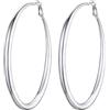 PROSTEEL Orecchini Cerchio Grandi Da Donna in Acciaio Inossidabile - Clip 80mm