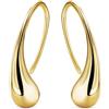 Miore Orecchini Donna Argento Placcati Oro Giallo 18KT, Orecchino Goccia in Argento Sterling 925. Orecchino Moda pendente drop anallergico.