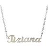 10:10 Collana Donna Nome Personalizzato In Acciaio Inox Anallergico, Gioiello Donna Nome Finitura Lucida, Catena Sottile Regolabile Realizzato in Italia (Tiziana)