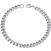 PROSTEEL Bracciale da Uomo a Catena Sottile Colore Argento 6mm Lungehzza 21 -Braccialetto Uomo Acciaio