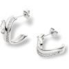 Purelei Eleganti orecchini a cerchio aperti con zirconi bianchi - acciaio inossidabile (oro 14 carati/argento/oro rosa 18 K) - look moderno a strati, diametro 20 mm, orecchini di alta qualità da donna
