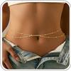 ZOERAY 2 Pcs Catena a Pancia in Paillettes per Donna Cintura Oro 18K Body Belly Chain a Strati Waist Beads Spiaggia Collana Estate con Serpente Regolagile Bikini Corpo Gioiello per Donna Ragazze