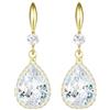 Linawe Orecchini a goccia in oro da donna, orecchini con gioielli in cristallo, placcati in oro, orecchini da sposa