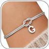 J.Fée Bracciale Donna Argento 925 Con Iniziali, Bracciale Nodo Bracciali Eternal Infinity, Bracciali Donna 26 Lniziale A-Z, Regalo Signora Regalo Amica G