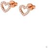 Purelei Orecchini a forma di cuore da donna in acciaio inox con zirconi, orecchini a forma di cuore, gioielli da donna senza tempo, orecchini eleganti, regalo per donne, normale, Acciaio inossidabile