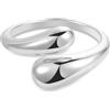 ALEXCRAFT Anello Donna in Argento e Oro 14K Placcato a Forma Goccia Acciaio Inossidabile Chunky Mignolo Regolabile