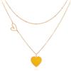 Linawe Gioielli da donna in acciaio inossidabile, collana a catena a cuore, set di catene a strati con ciondolo a catena gialla, catena in oro rosa con ciondolo
