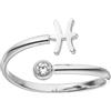 Purelei Anello con segno zodiacale - Anello da donna impermeabile in acciaio inox durevole - Anelli regolabili da 50 a 60 - Gioielli alla moda per il tuo look personalizzato, 60-66 cm, Gemma