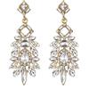 Clearine Art Deco Strass Marquise Emerald Cut Rectangle Geometric Statement Earrings per Donne Gold-Bottom